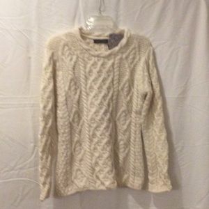 Ireland’s eye 100% wool Lattice cable lambast Aran sweater. New with tags.